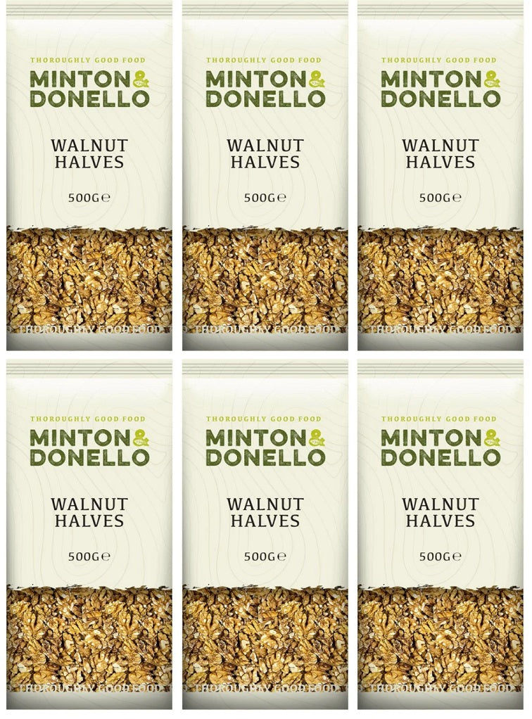 6 x Minton & Donello Walnut - Halves - 500g