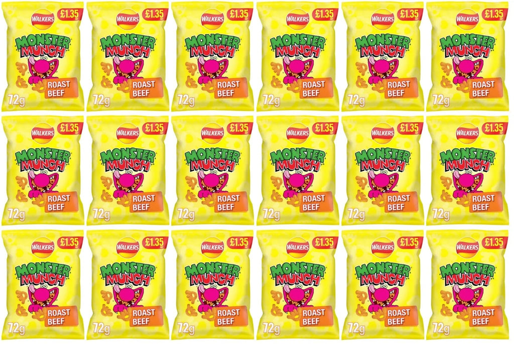 18 x Monster Munch Roast Beef - 72GM
