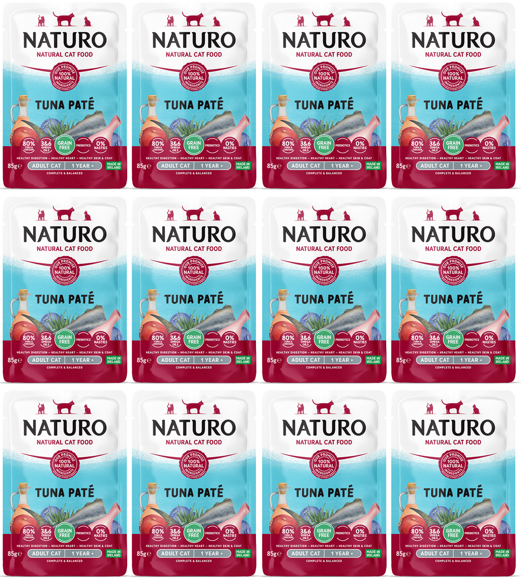 12 x Naturo Cat Pouch Tuna Pate  - 85GM