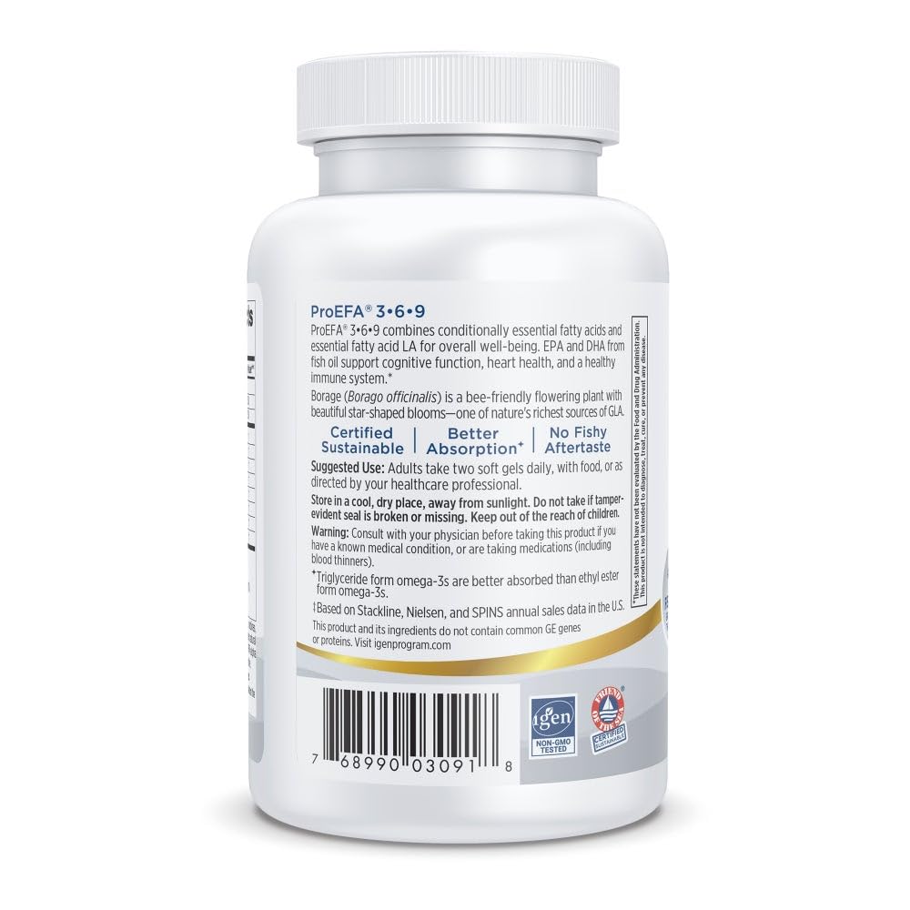 Nordic Naturals ProEFA 3-6-9 Lemon – 90 Soft Gels | 565 mg Omega-3 (EPA & DHA) + GLA | Non-GMO