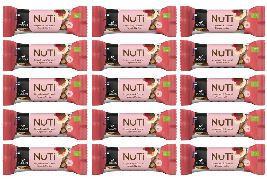 15 x Foodin NUTI Lingonberry & Cashew - 35g