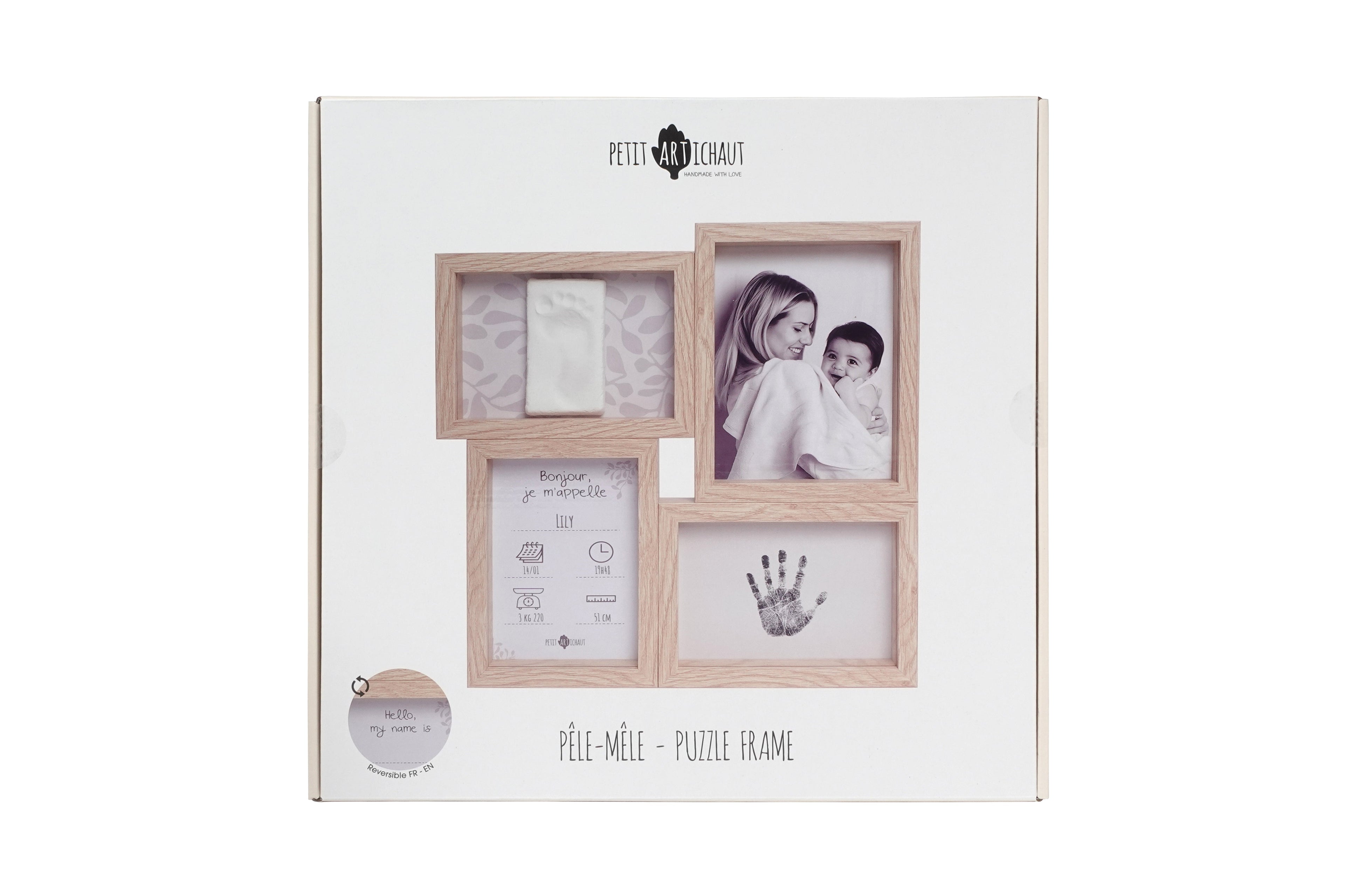 Petit Artichaut Puzzle Picture Frame Keepsake - Ivy Grey
