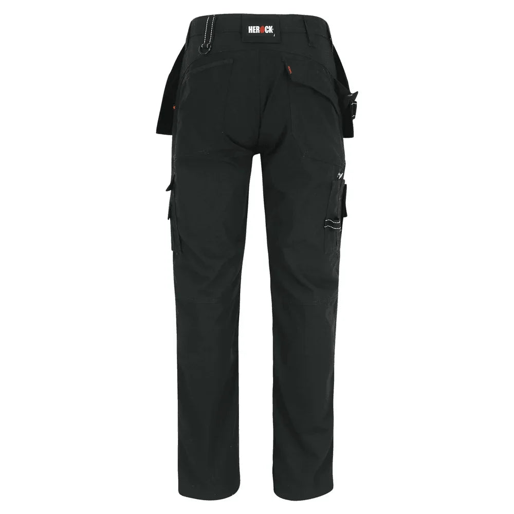 Herock Dagan Short Leg Water-Repellent Holster Pocket Kneepad Trousers Black, 40" Waist 28" Leg