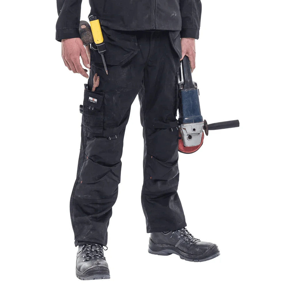 Herock Dagan Short Leg Water-Repellent Holster Pocket Kneepad Trousers Black, 40" Waist 28" Leg