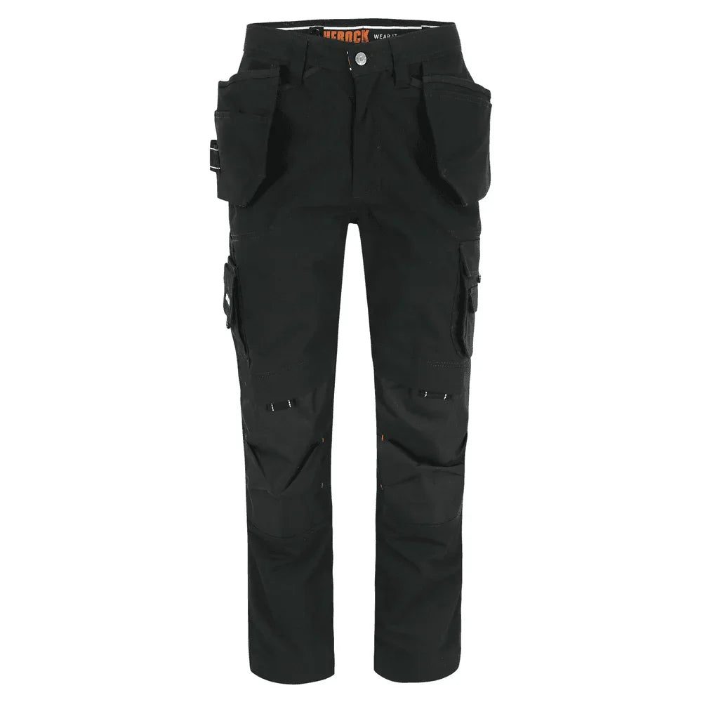 Herock Dagan Short Leg Water-Repellent Holster Pocket Kneepad Trousers Black, 40" Waist 28" Leg
