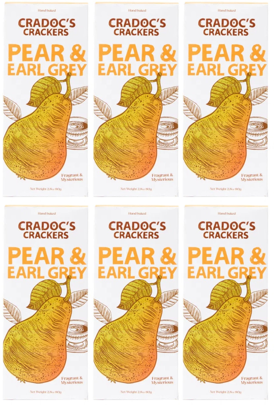 6 x Cradoc's Pear and Earl Grey Tea Crackers - 80g