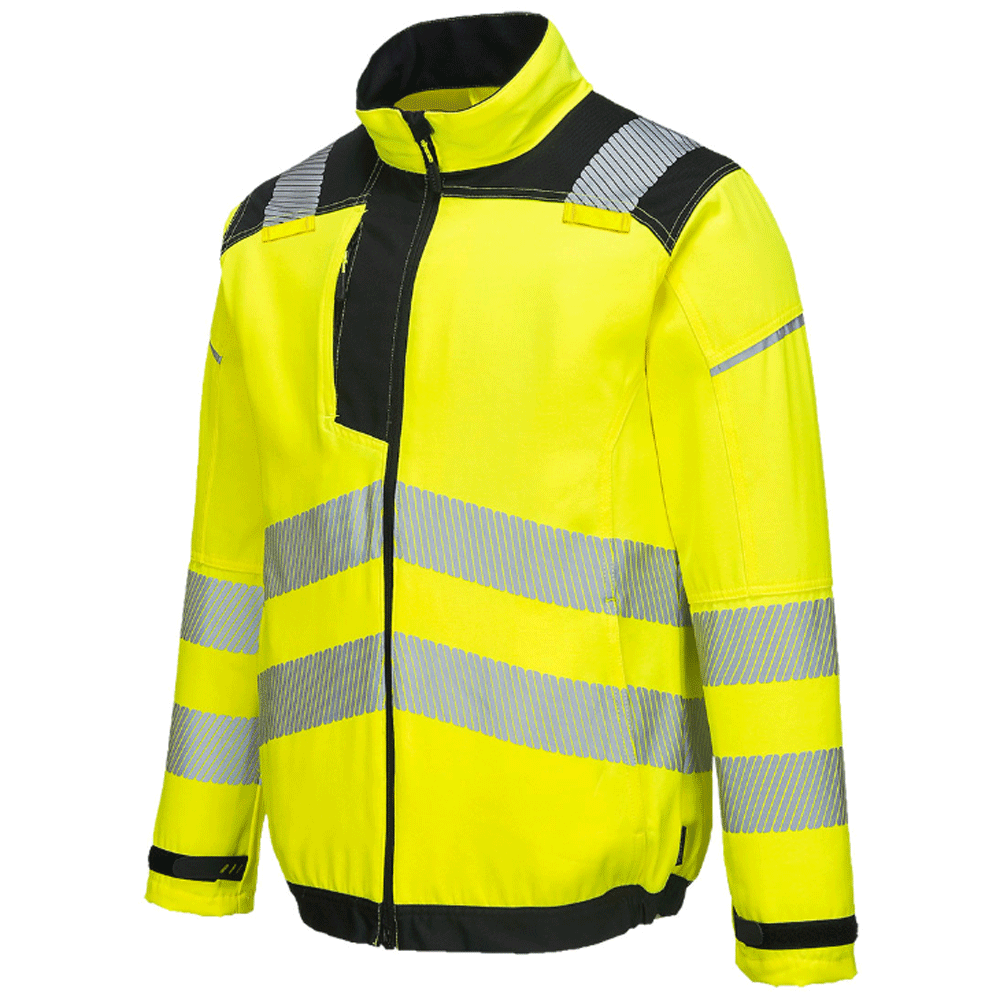 Portwest T500 PW3 Hi-Vis Work Jacket Yellow/Navy Small