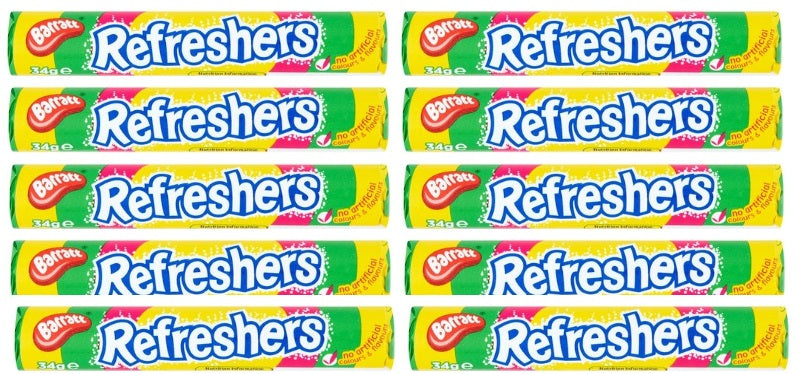 10 x Barratt Refreshers Rolls 34G