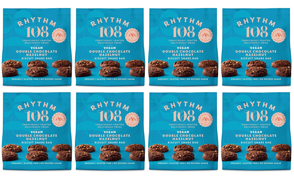 8 x Rhythm 108 Double Choc Hazelnut Share Bag - 135g