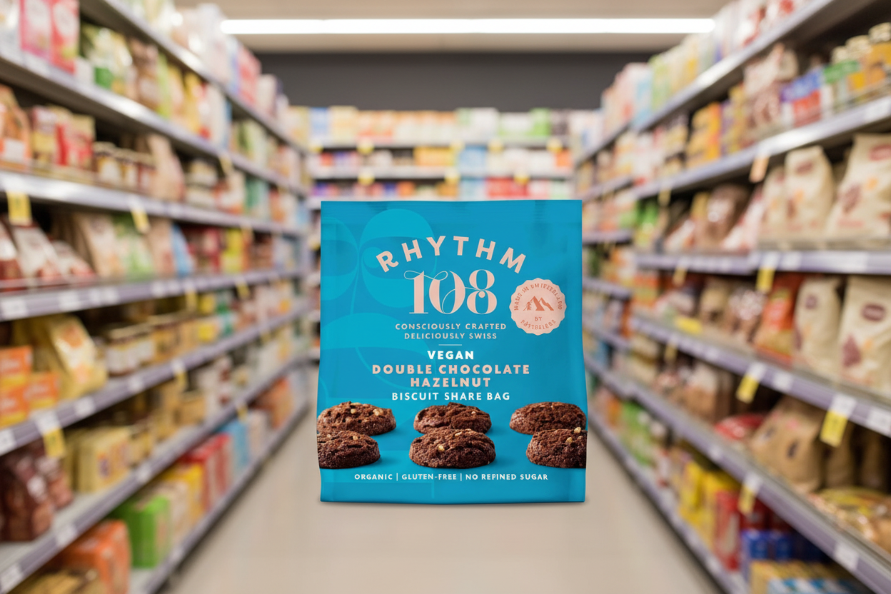 8 x Rhythm 108 Double Choc Hazelnut Share Bag - 135g