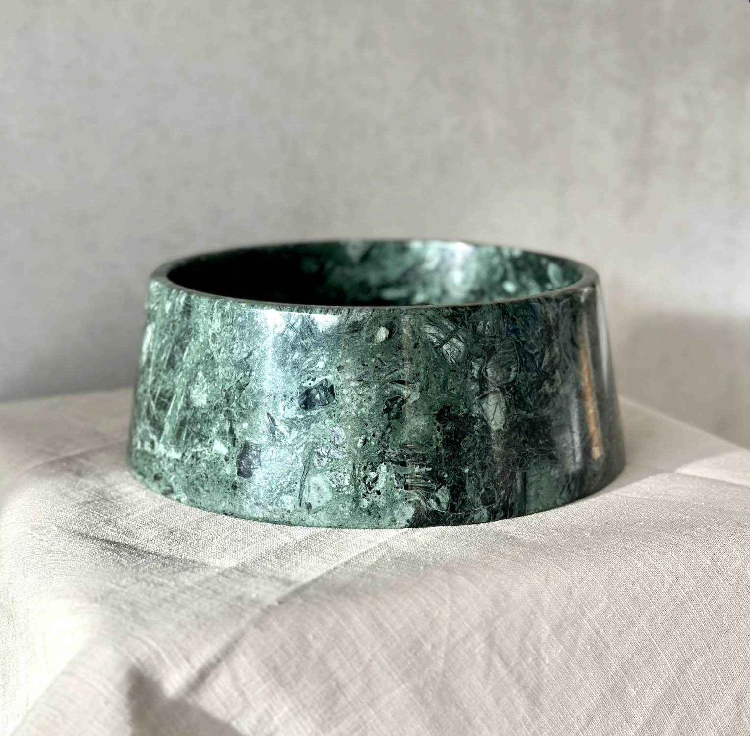 Dark Green Marble Dog Bowl