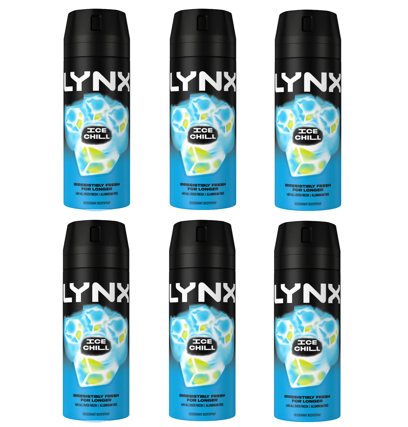6 x Lynx  Anti-Perspirant Deodorant Spray Ice Chill 150Ml