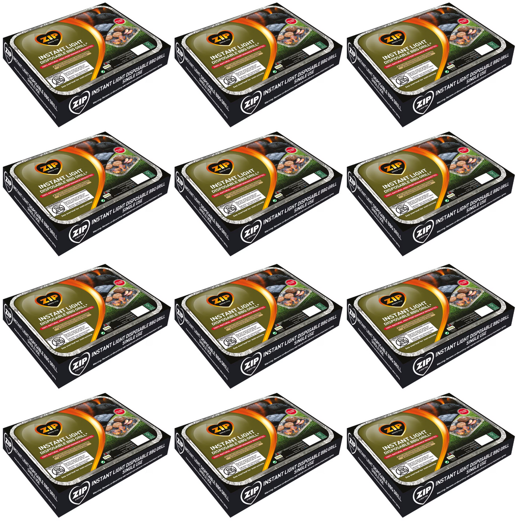 12 x Zip Instant Light Bbq Tray 540G