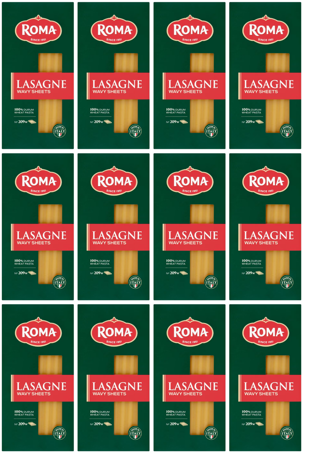 12 x Roma Lasagne Wavy Sheets No 209W 375G