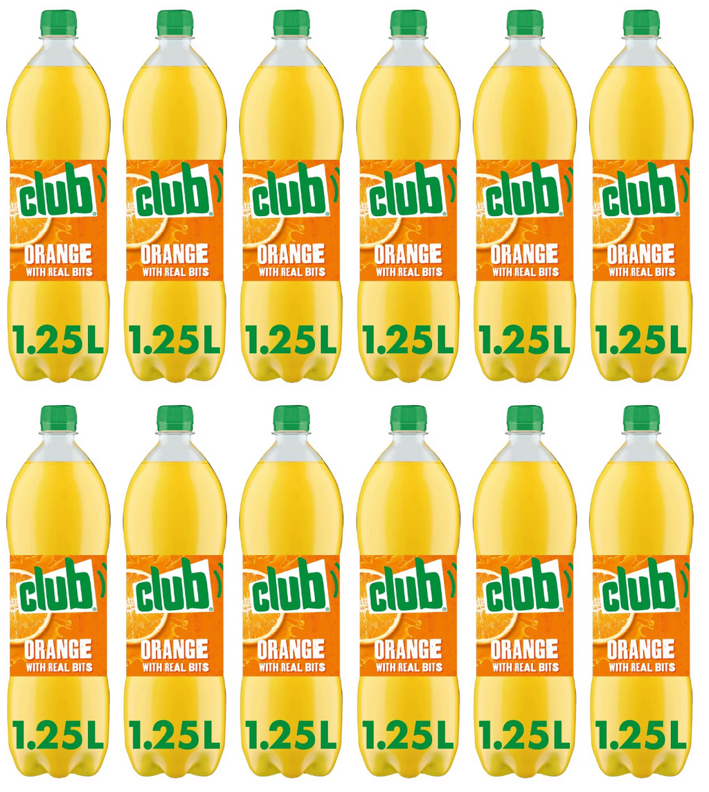 12 x Club Orange With Real Bits 1.25 Litres