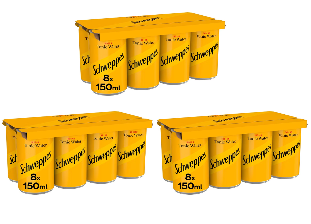 3 x Schweppes Indian Tonic Water 8 X 150Ml