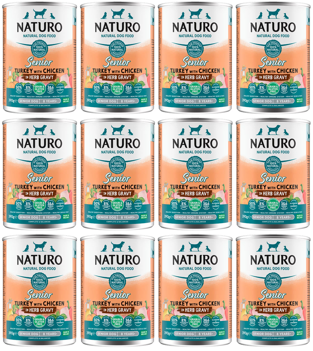 12 x Naturo Senior Dog Turkey & Chicken Gravy  - 390GM
