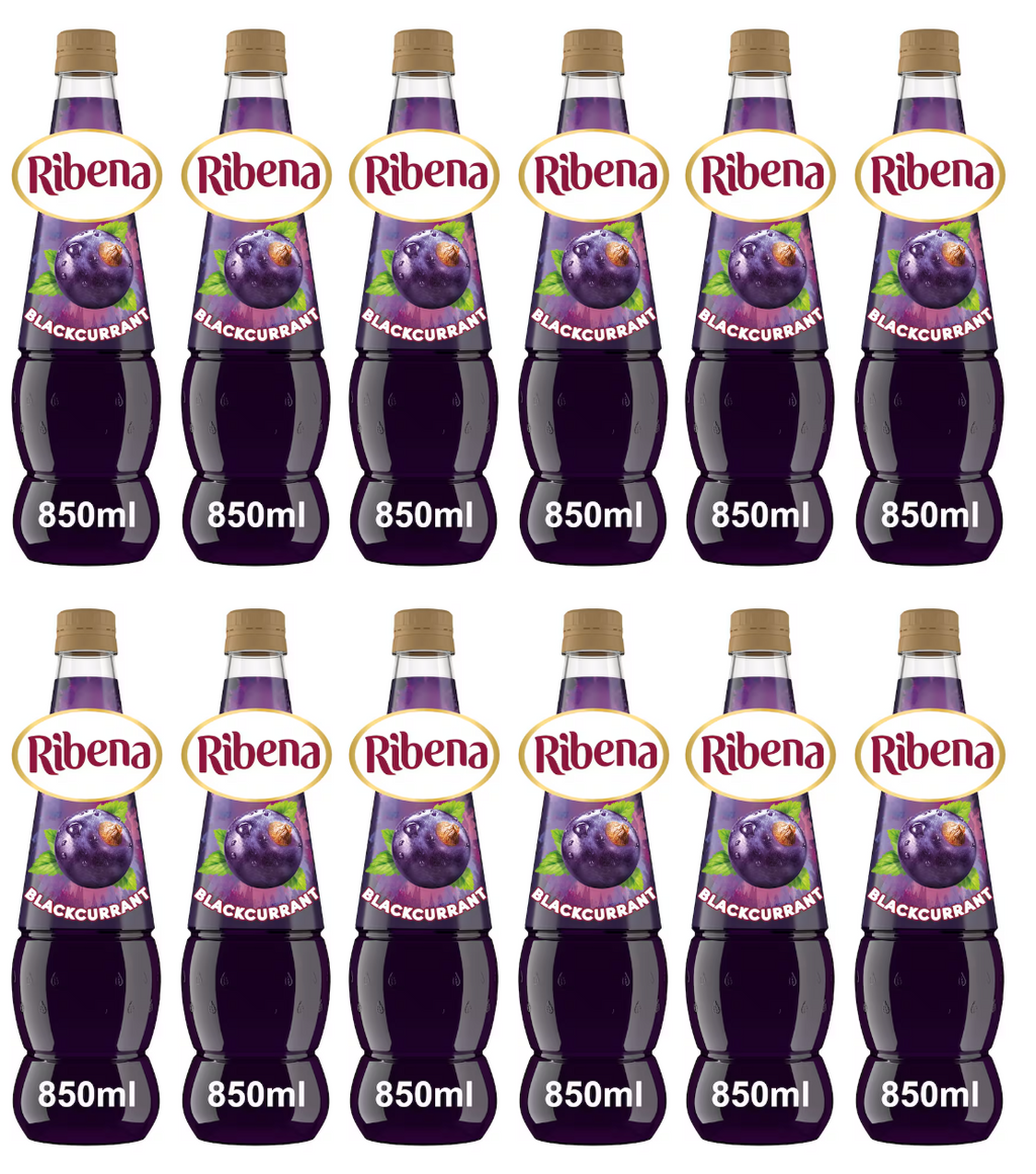 12 x Ribena Blackcurrant Squash 850Ml