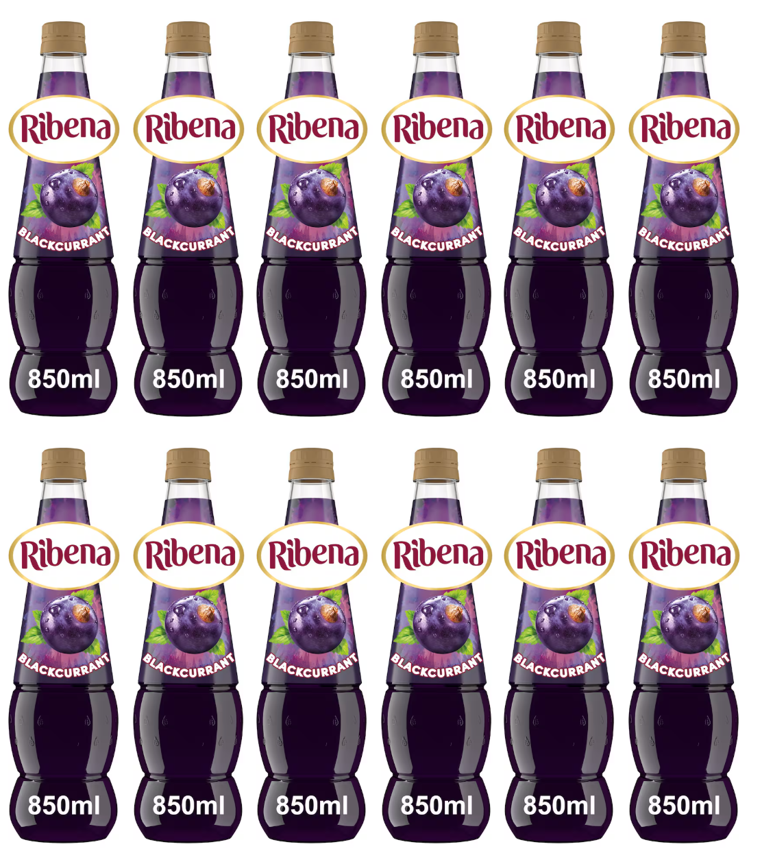 12 x Ribena Blackcurrant Squash 850Ml