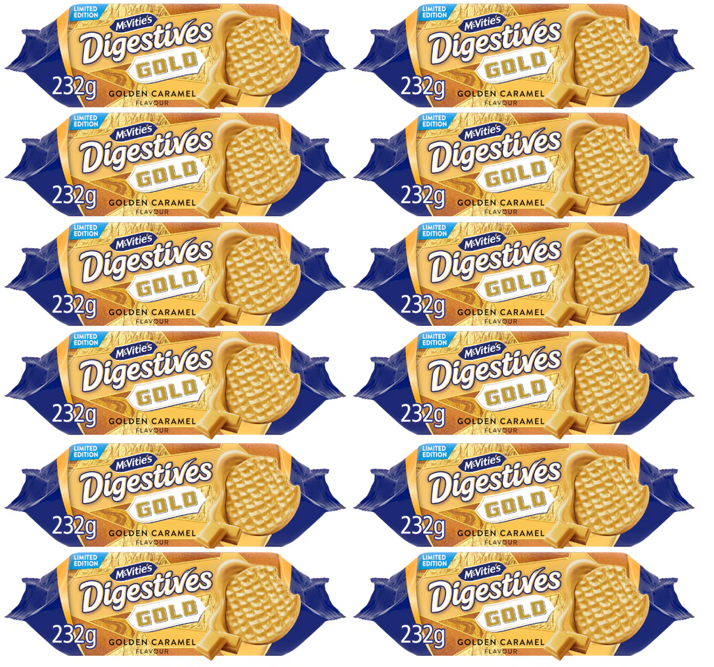 12 x Mcvities Limited Edition Golden Caramel Flavour Digestives 232G