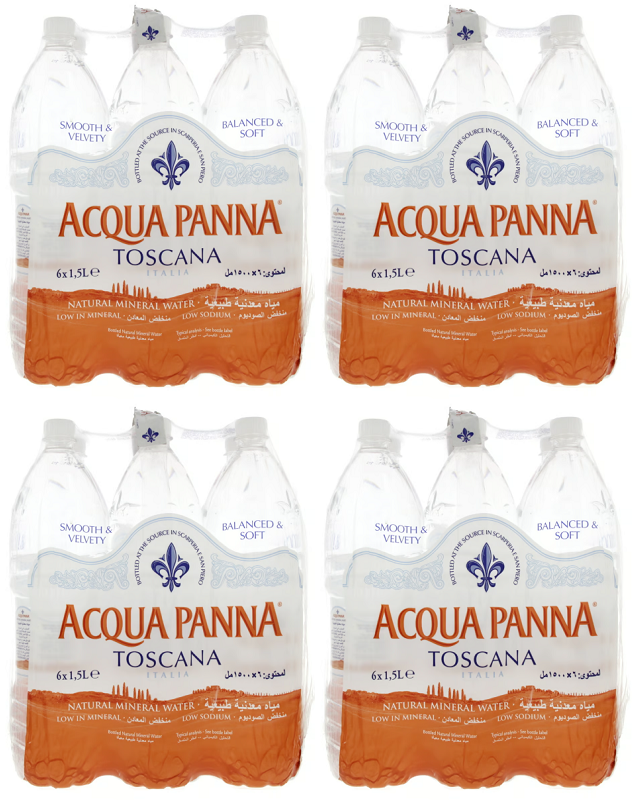 4 x Acqua Panna Tuscany Natural Mineral Water 6 X 250Ml (1.5L)