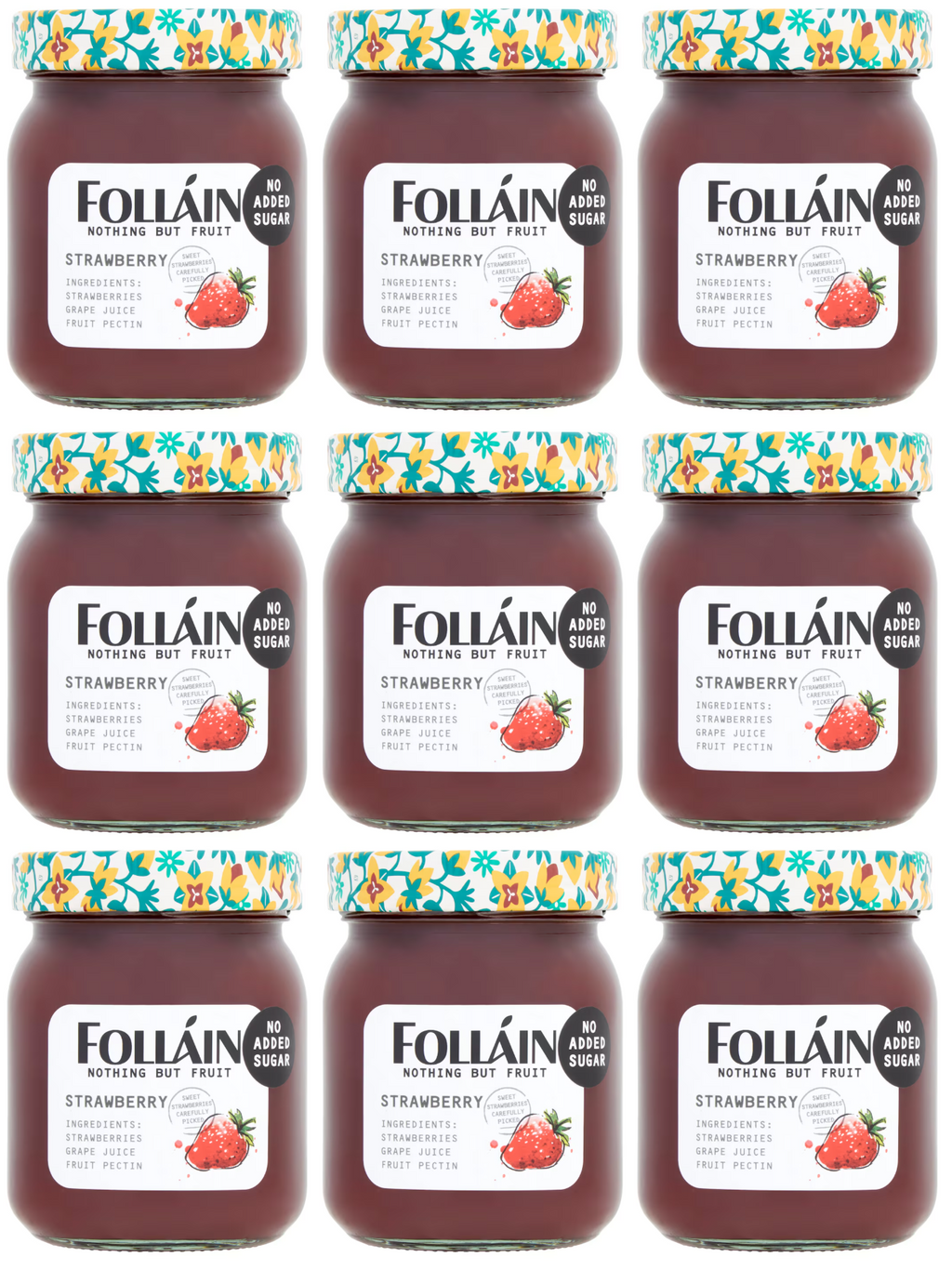 9 x Folláin Nothing But Fruit Strawberry 340G