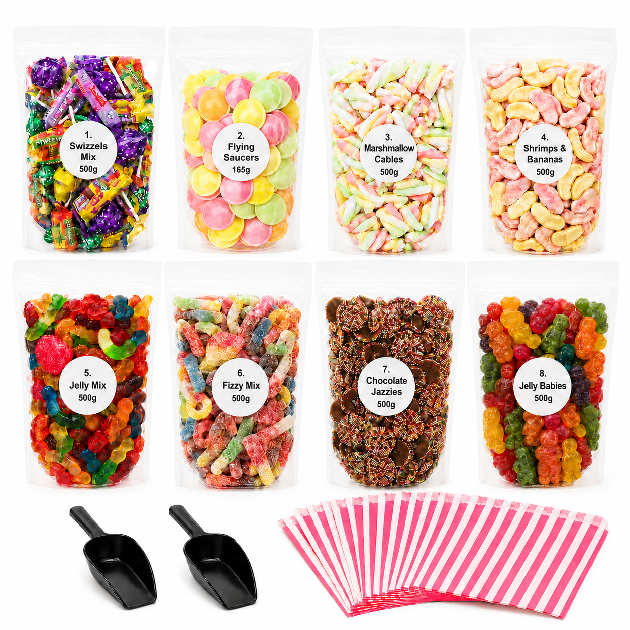 Set Party Sweet Bundle for 25 People inc Scoops & Pick & Mix Bags