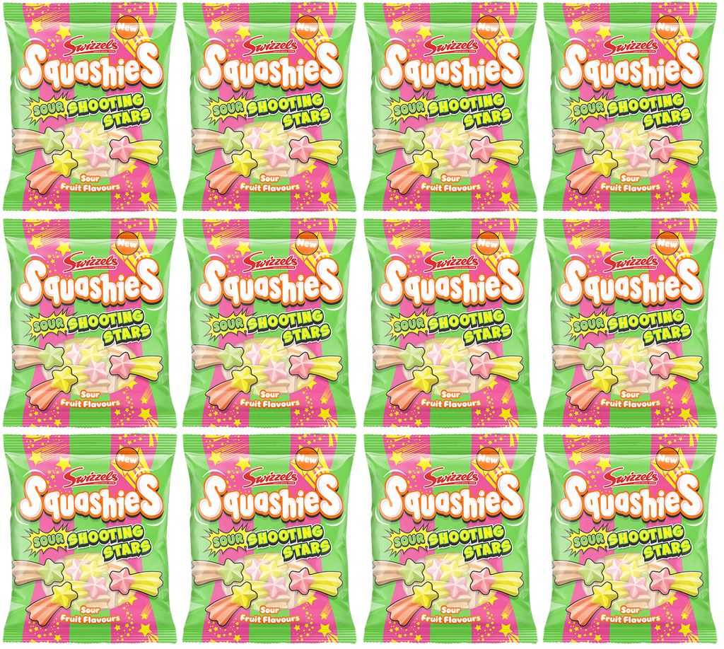 12 x Squashies Sour Shooting Stars - 120GM