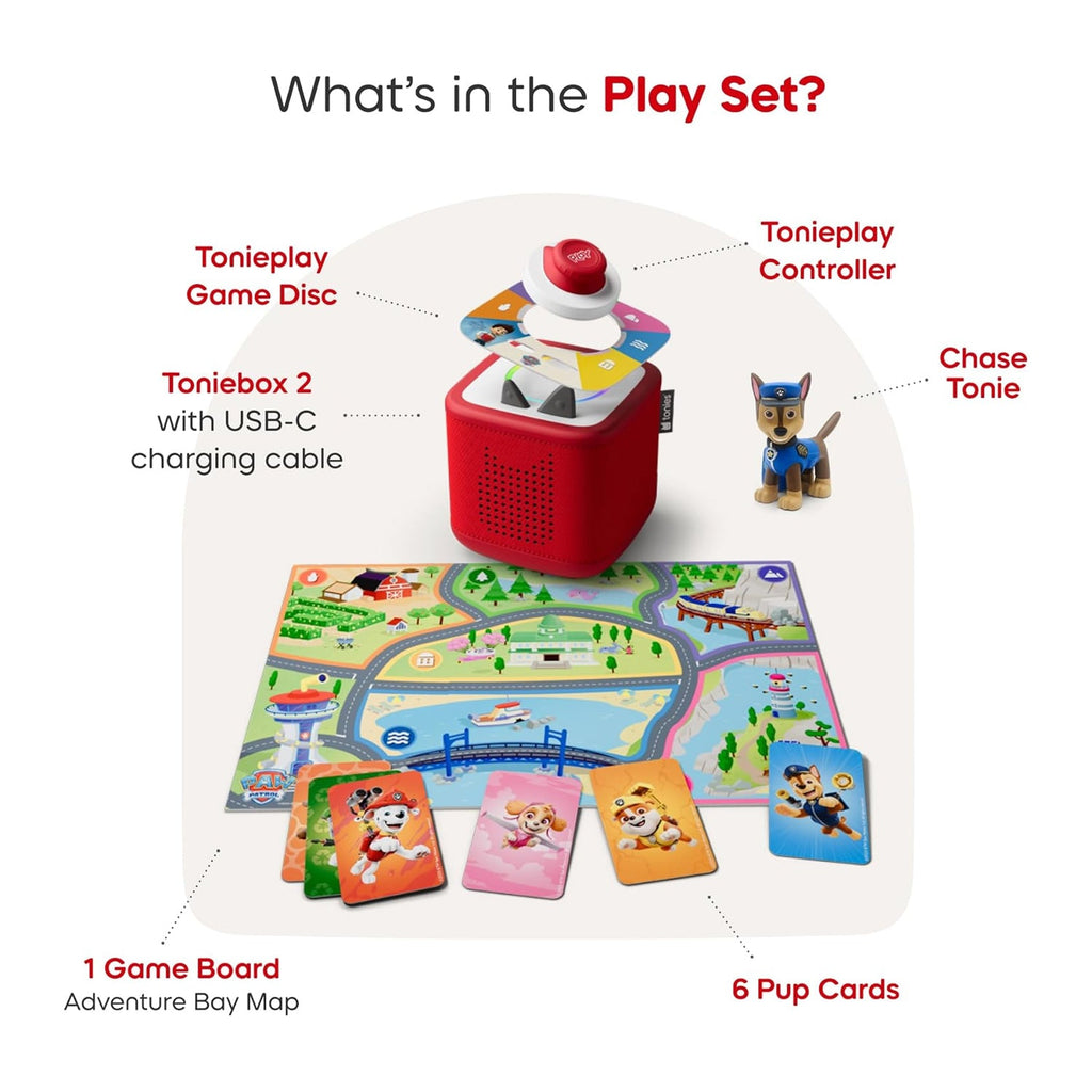 Tonies Toniebox 2 Play Set Including Paw Patrol Chase Tonie, Tonieplay Game & Tonieplay Controller - Cloud Pink