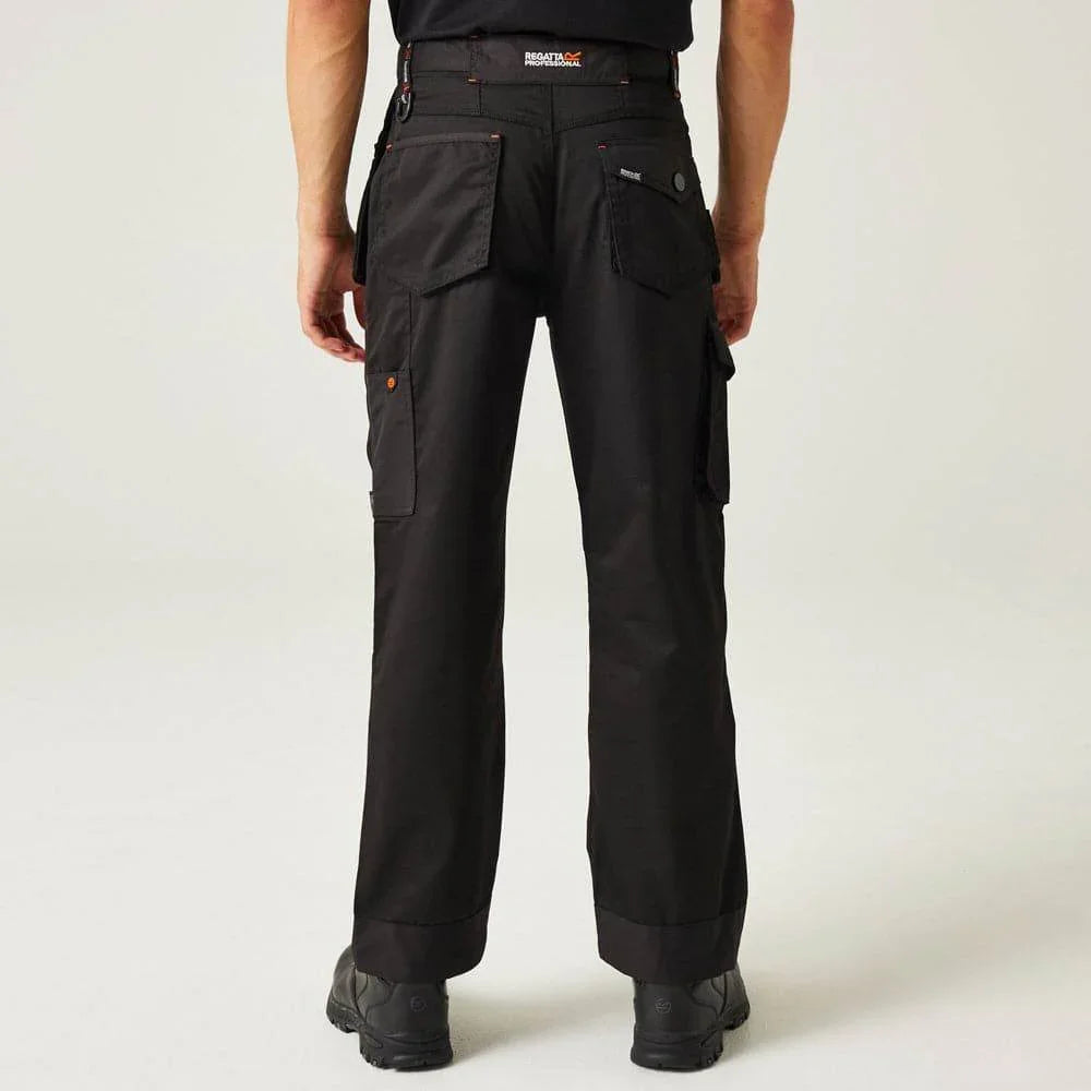 Regatta TRJ387 Incursion Holster Pocket Trousers Black 36" Waist / Long Leg