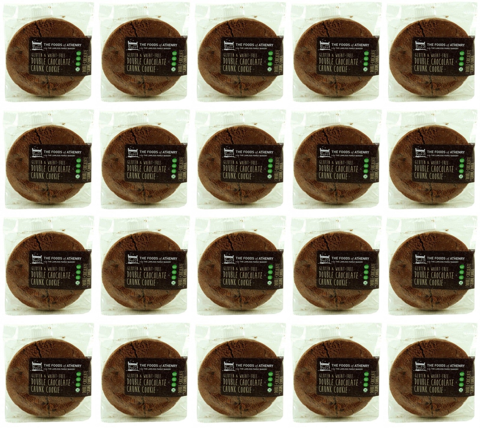 20 x The Foods Of Athenry I Love Cookies Double Chocolate Chunk 60G