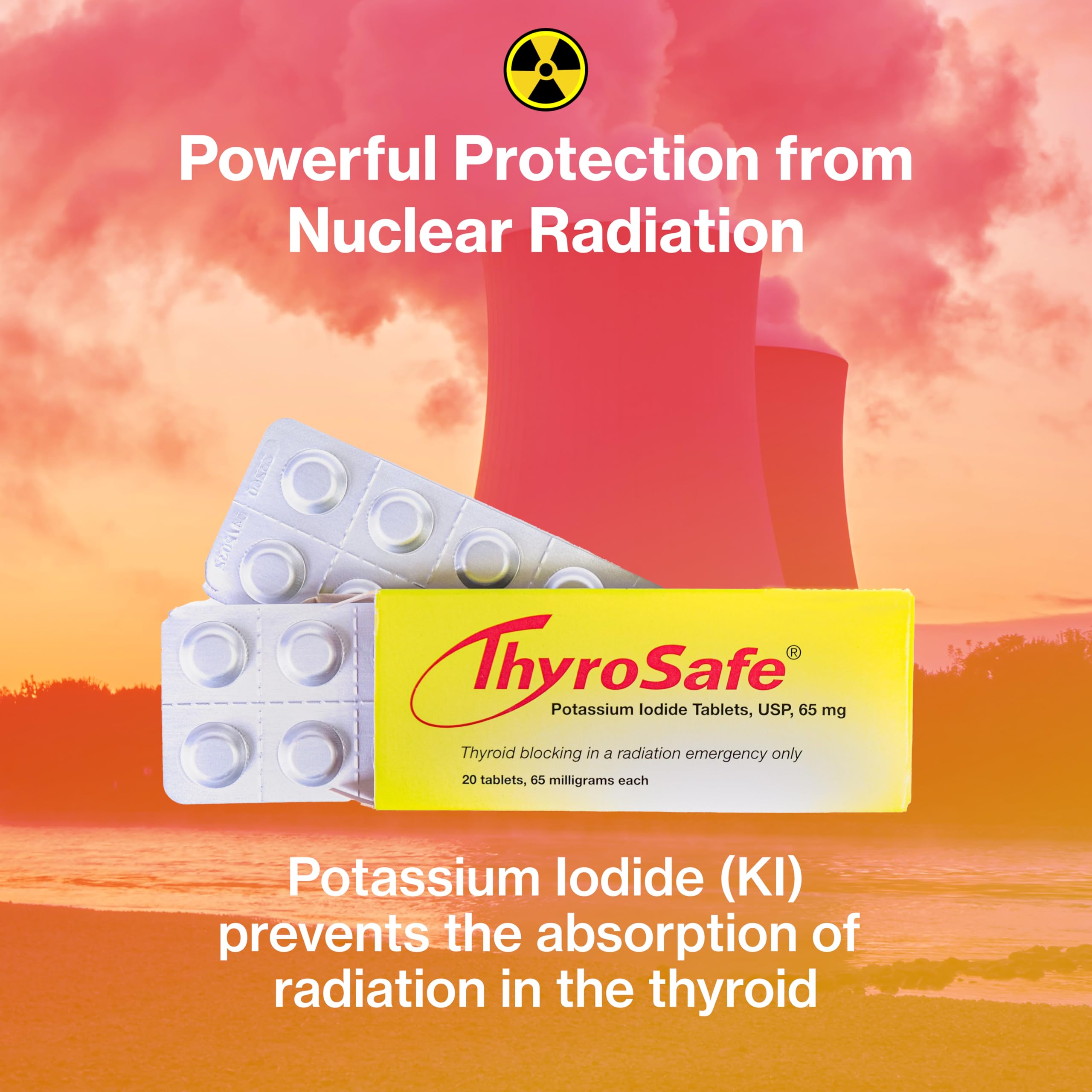 ThyroSafe 65mg Potassium Iodide Tablets (20 Pack) – Thyroid Radiation Protection