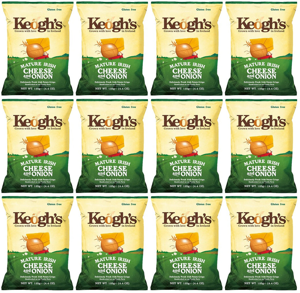 12 x Keoghs Irish Cheese & Onion Crisps - 125GM