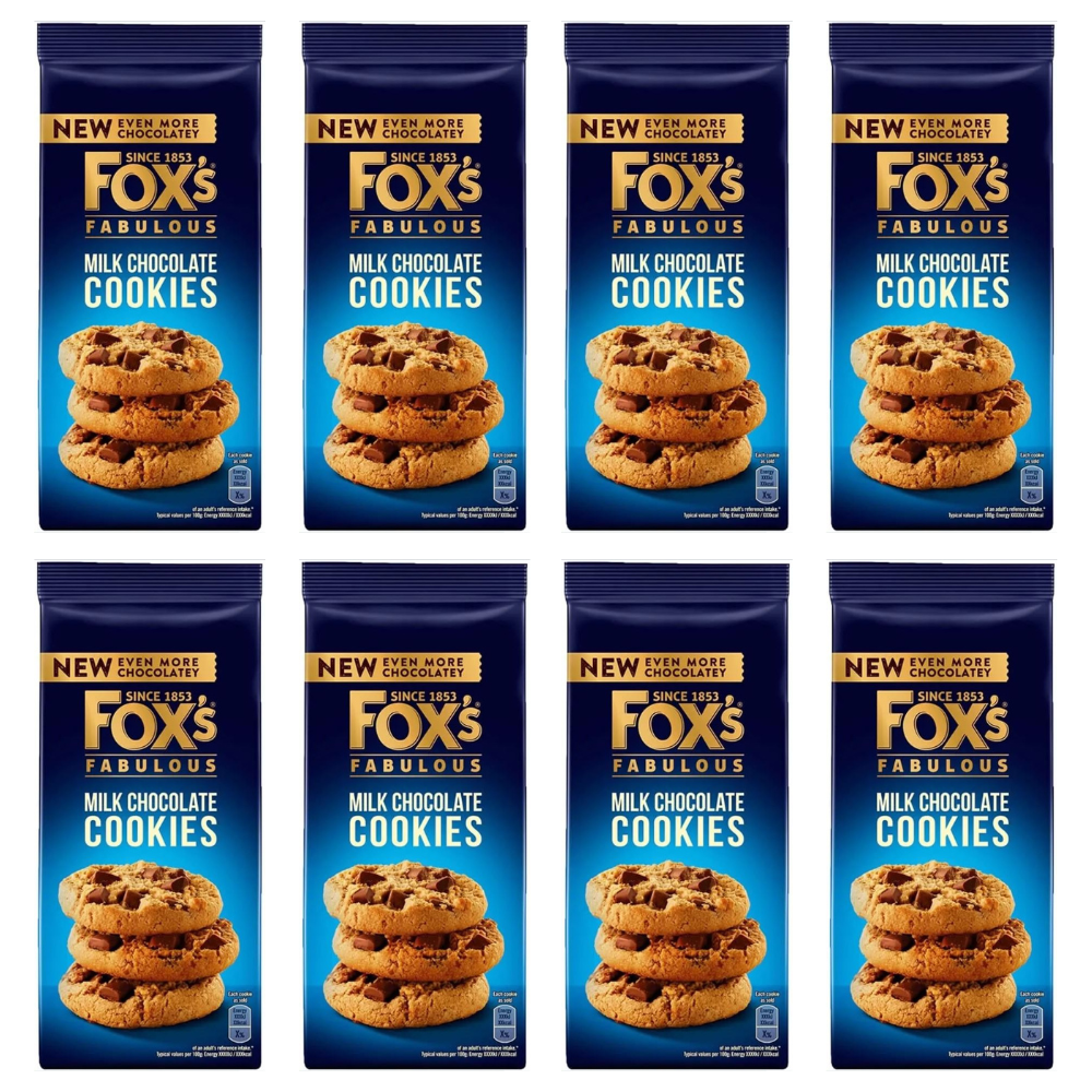8 x Foxs Milk Choc Chunkie Cookie 180Gm