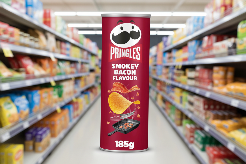 19 x Pringles Smokey Bacon Flavour Sharing Crisps 165G