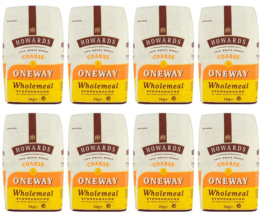 8 x Howards One Way Wholemeal Stoneground Flour 2Kg