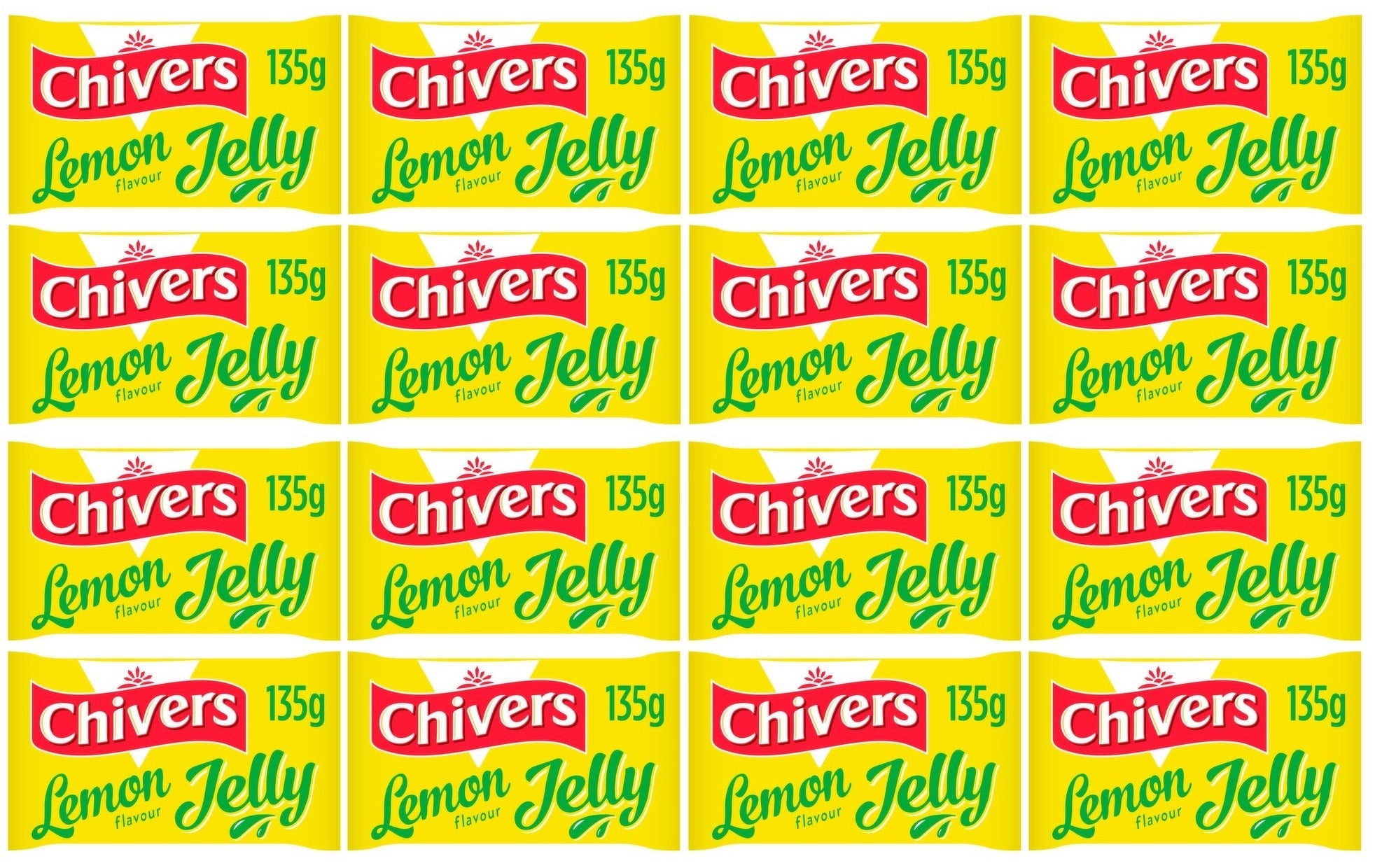 12 x Chivers Lemon Flavour Jelly 135G