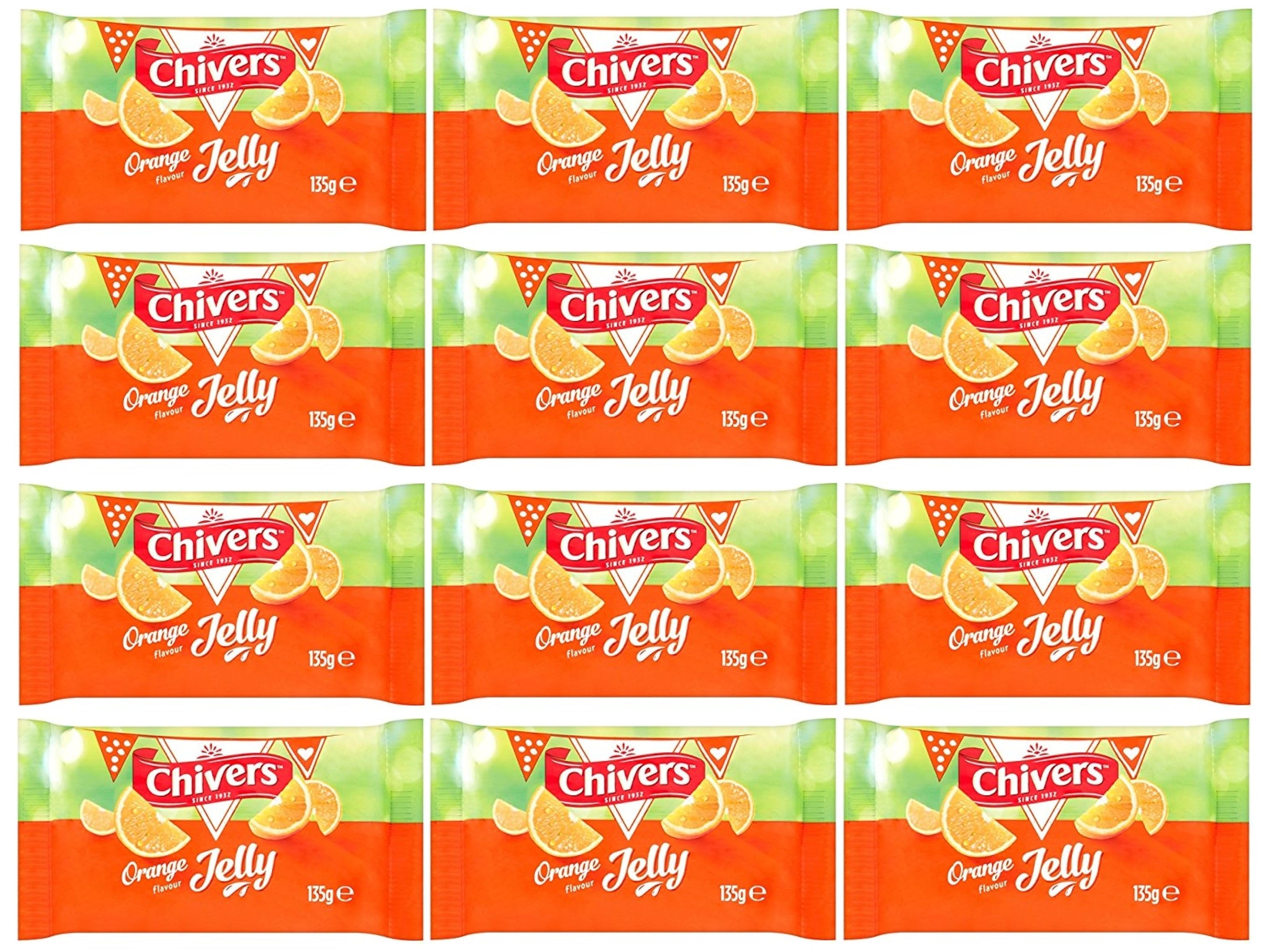 12 x Chivers Orange Flavour Jelly 135G