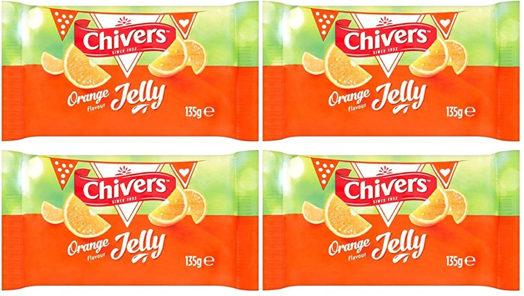 4 x Chivers Catering Orange Flavour Jelly 12 X 135G (1.62Kg)