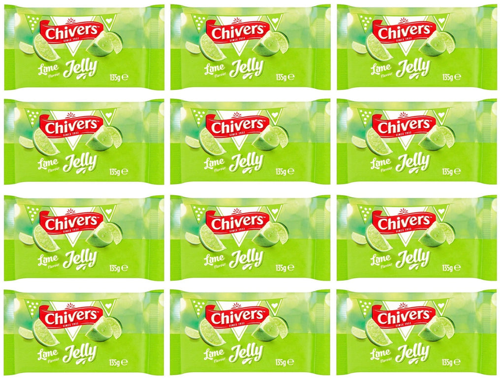 12 x Chivers Lime Flavour Jelly 135G