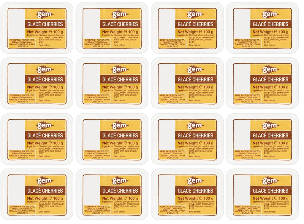 16 x Gem Glacé Cherries 100G