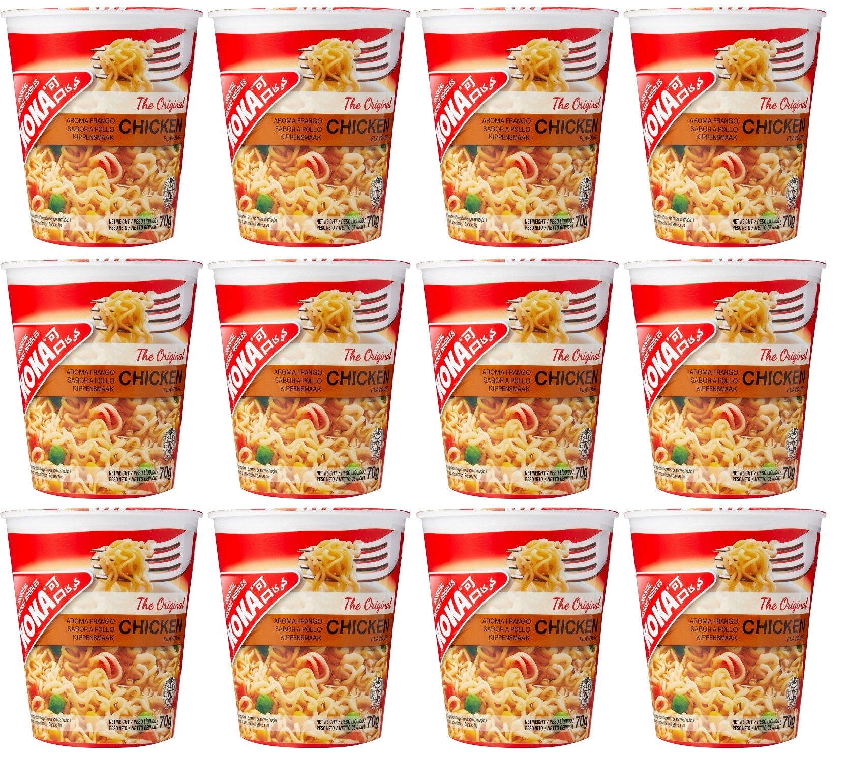 12 x Koka The Original Chicken Flavour Oriental Instant Noodles 70G