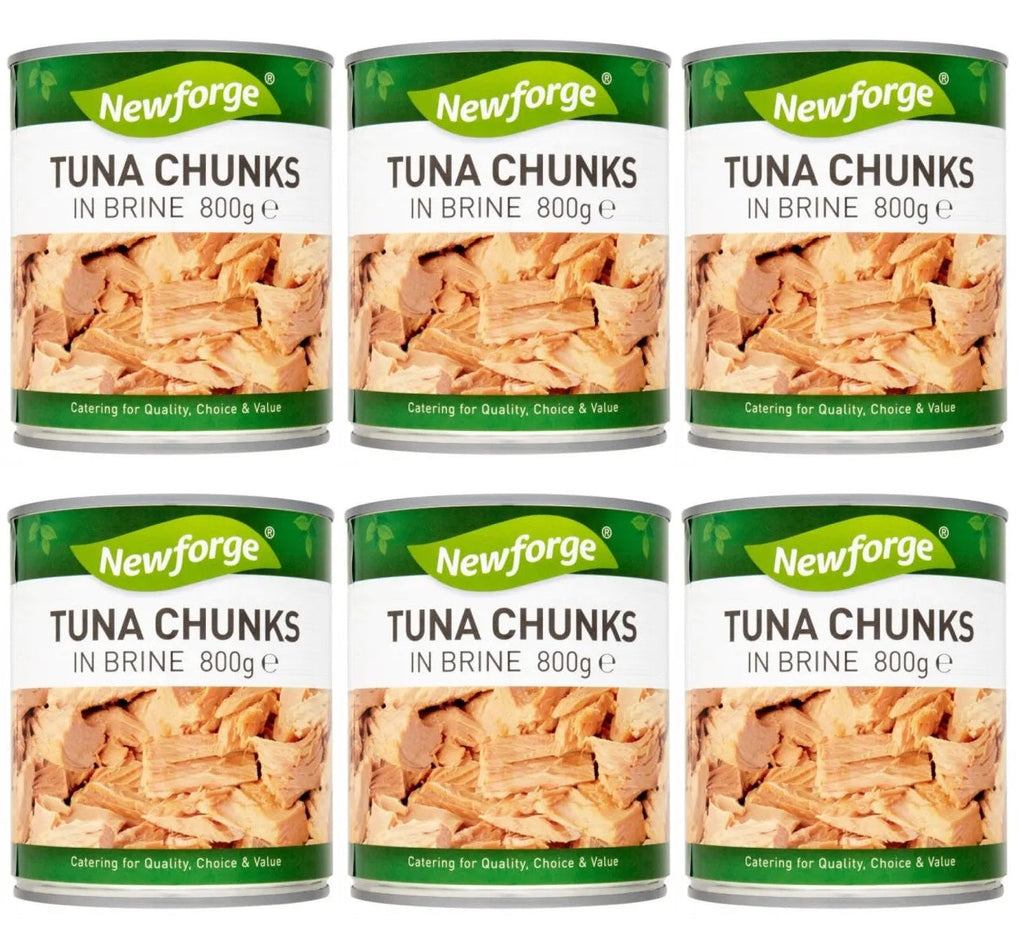 6 x Newforge Tuna Chunks In Brine 800G