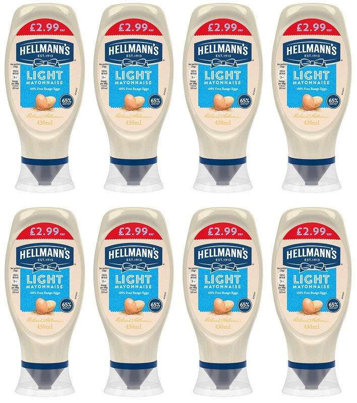 8 x Hellmann's  Mayonnaise Light 430 Ml