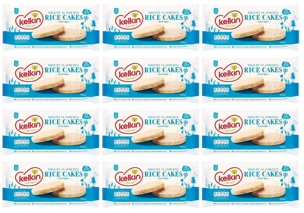 12 x Kelkin Yogurt Flavoured Rice Cakes 100G