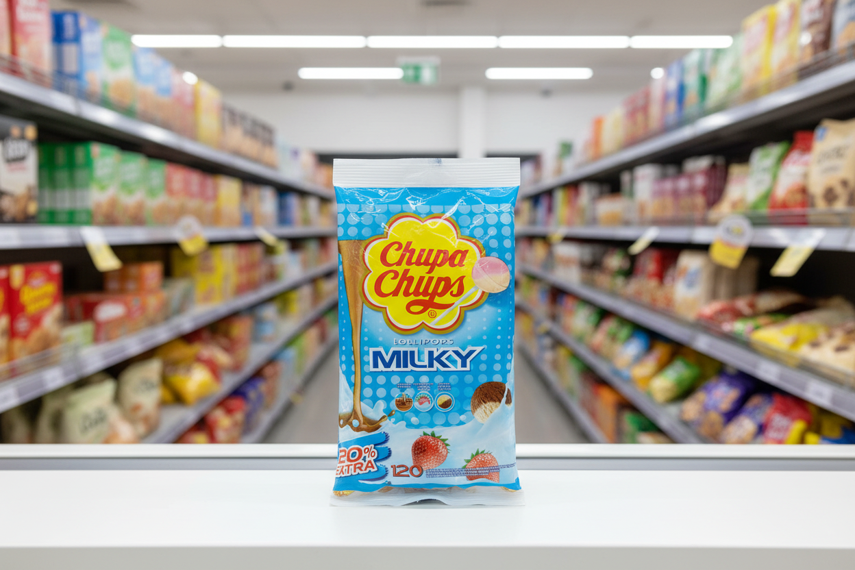 24 x Chupa Chups 16 Assorted Milky Flavour Lollipops 192G