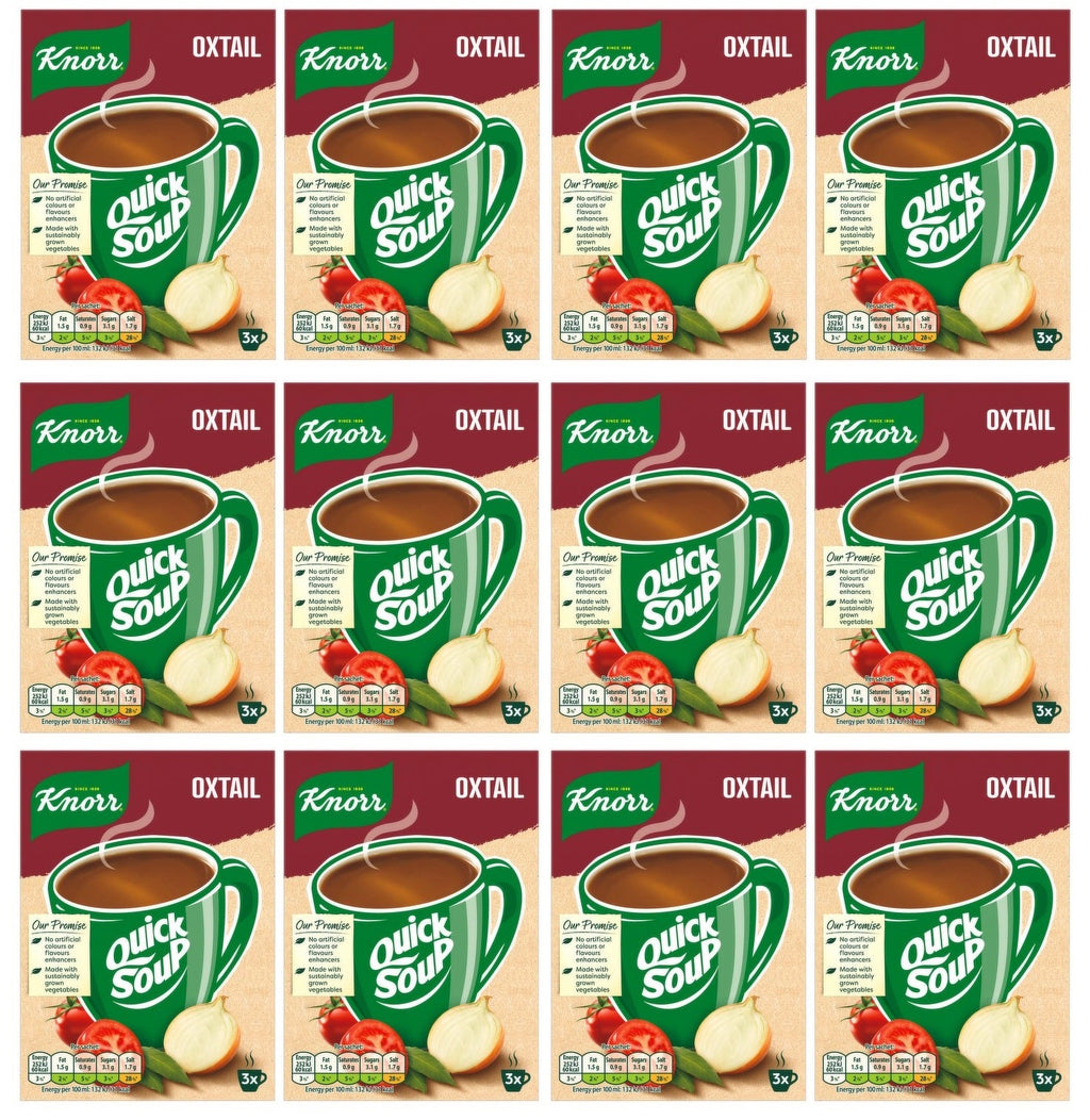 12 x Knorr Quick Soup Oxtail 3's 42G
