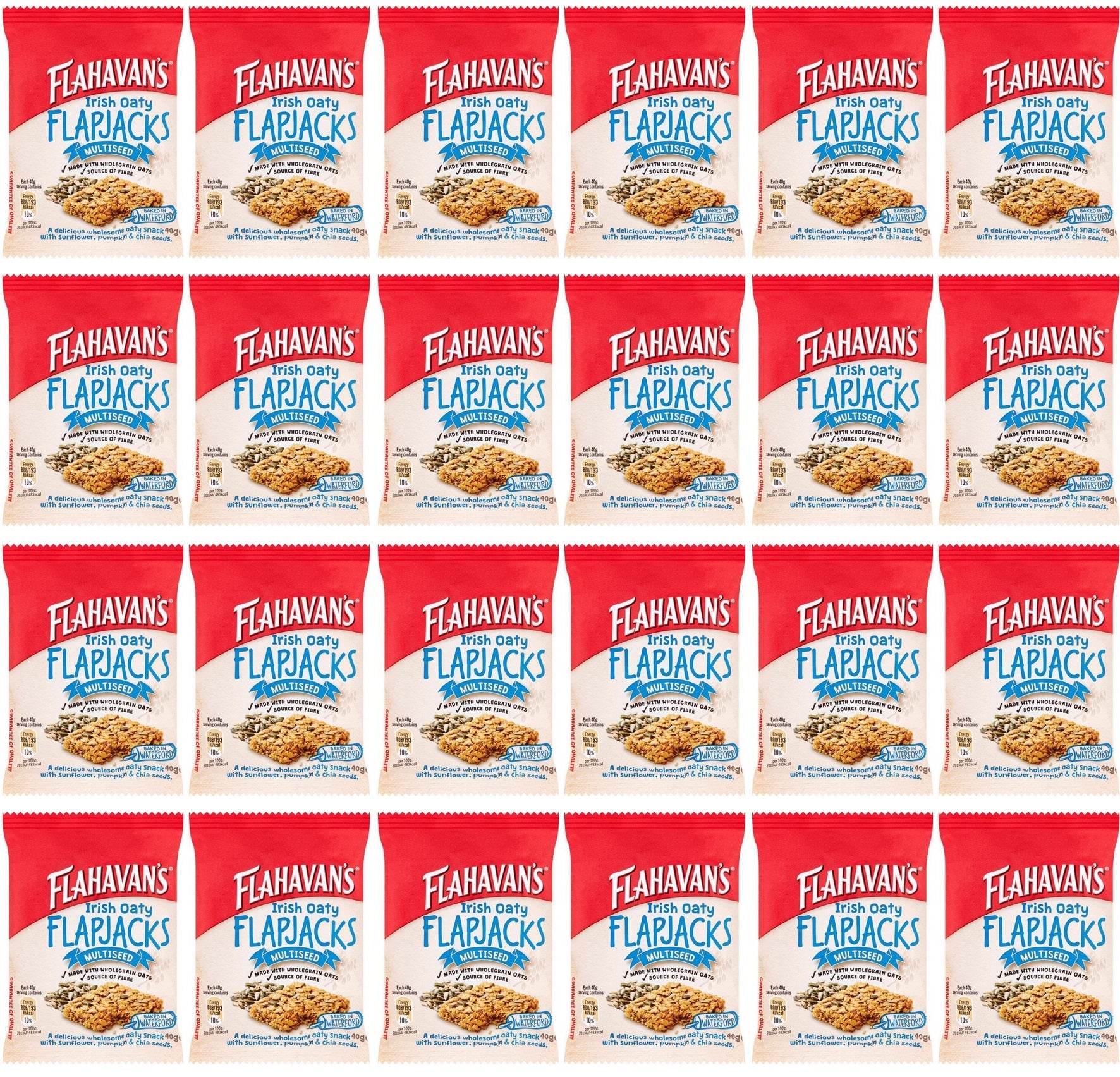 24 x Flahavan's Irish Oaty Flapjacks Multiseed 40G