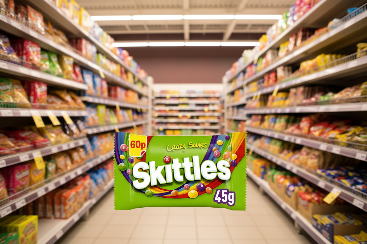 36 x Skittles Vegan Chewy Crazy Sour Sweets Fruit Flavoured  Bag 45G