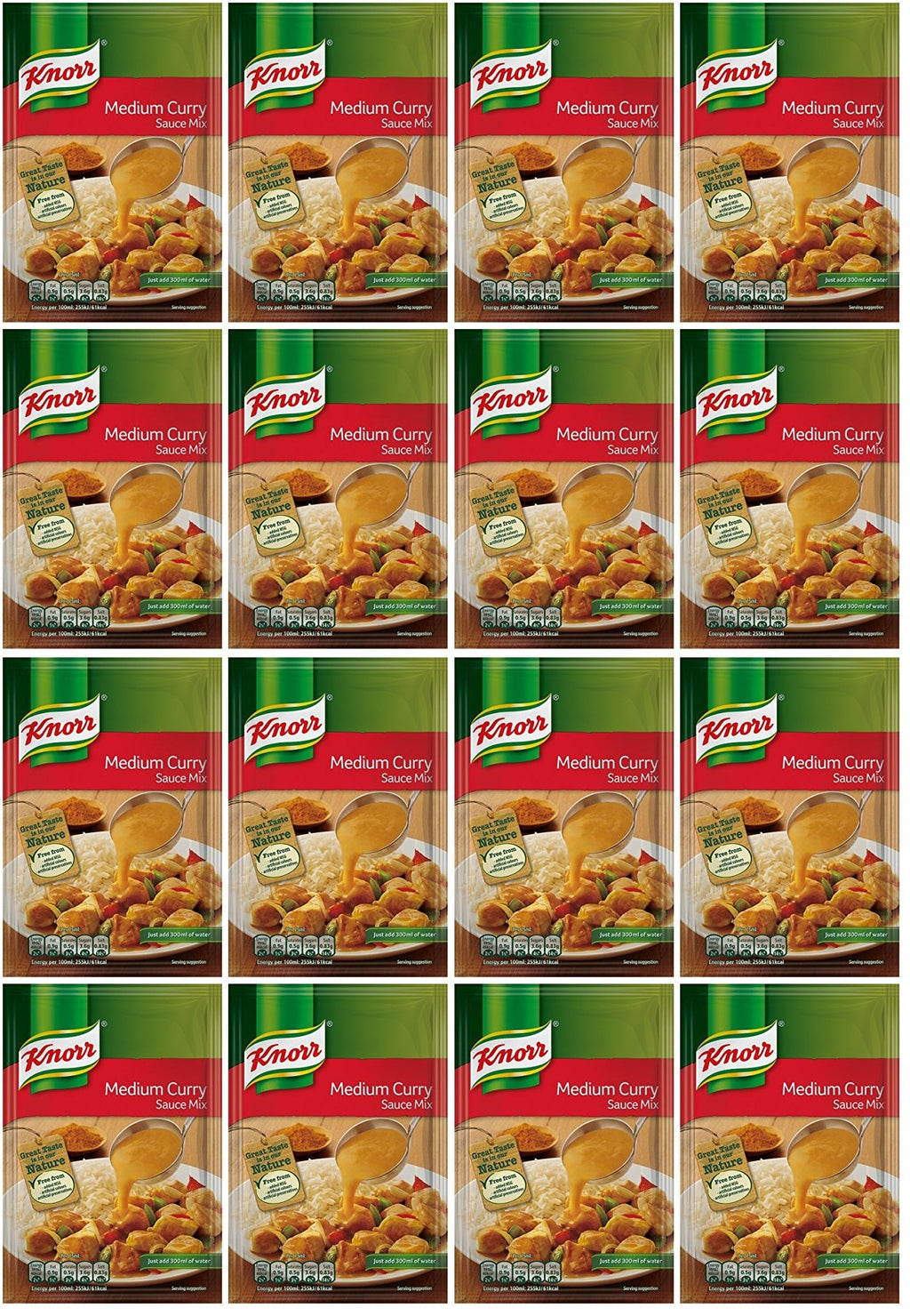 16 x Knorr Medium Curry Sauce 47G